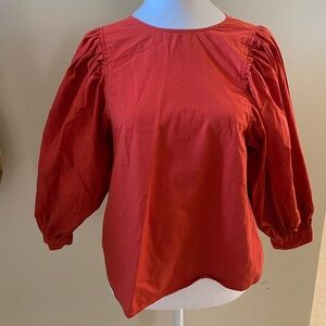 Women's Red Puff Sleeve Top
